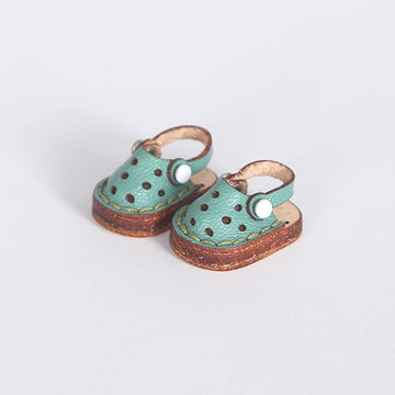 XiDonDon Cowhide Handmade Casual Hole Shoes for OB11,GSC, Body9, 1/12 bjd Doll Shoes Doll Accessories (Green)