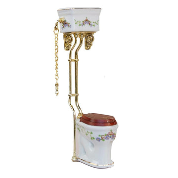 Tiny Ceramic Toilet for Dollhouses Bathroom 1/12 Scale Miniature Furniture Model with Detailed Design