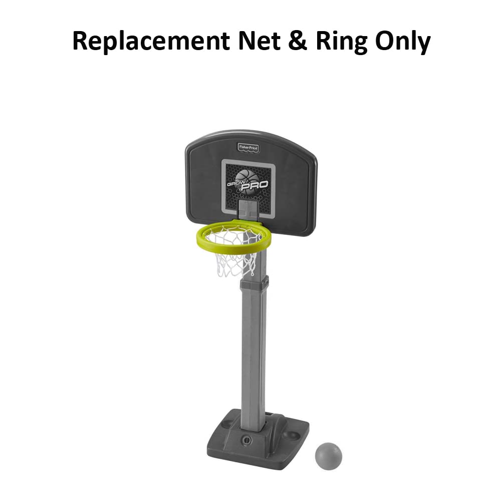 Replacement Part for Fisher-Price Grow-to-Pro Basketball - L5807 ~ Replacement Hoop ~ Includes 1 Green Ring and 1 White Basketball Net