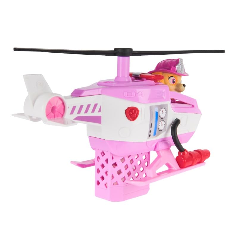 PAW Patrol Fire Rescue Skyes Rescue Helicopter with Skye Dog Figure and Cat Figure, Toy for Children from 3 Years