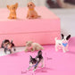 Lynkaye Mini Dog Figures,Resin Dollhouse Animal Figure for Dashboard Decorations,Office Home Desk Decorations,Car Ornament Interior Decors Rearview
