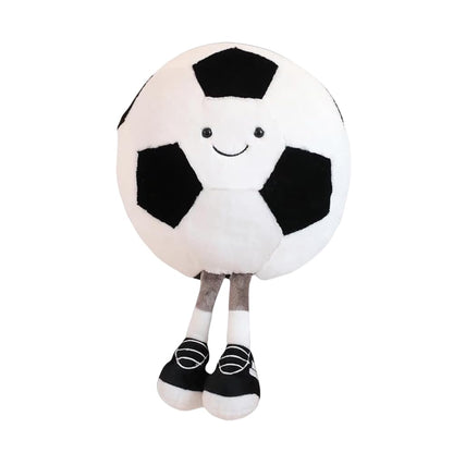 TONGMAN 13.7" Cute Football Plush Toys Basketball Pillow Soft Stuffed Sport Throw Pillow Plush Ball Gift Sports Pillows Soccer Pillow (Football)