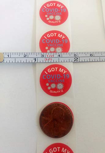 0.75" I Got My COVID-19 Vaccine, Stickers (Red, 100/roll)