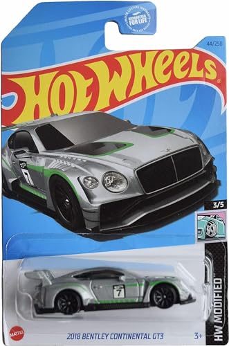 Hot Wheels 2018 Bentley Continental GT3, HW Modified 3/5 [Silver] 44/250