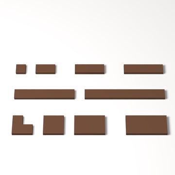100 Piece Brown Building Tiles Bulk Assortment Pack, Tiles Accessories for Building with 10 Size, Compatible with Lego Parts and Pieces