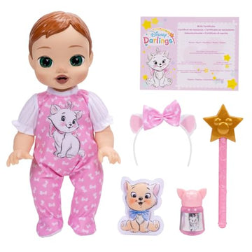 Disney Darlings 13-Inch Interactive Baby Doll - Magical Lights, Sounds, Music & Wand - Marie-Inspired Nurturing Doll with Accessories - Multiple Skin