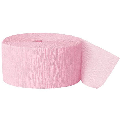 Unique Industries Crepe Paper Streamer, 81ft, Pastel Pink