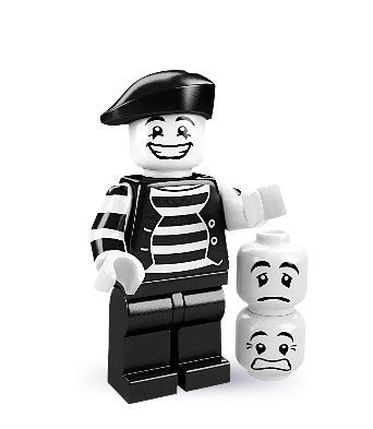 LEGO Collectable Minifigures: Mime Minifigure (Series 2) (Bagged)
