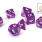 RPG Dice Set (7): Translucent Purple Resin