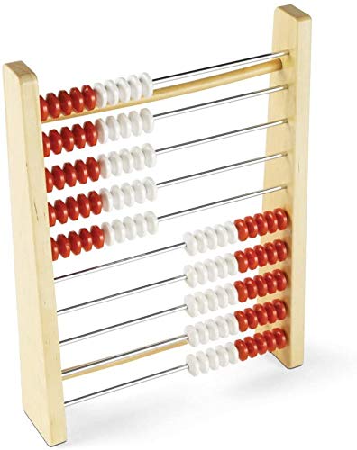hand2mind 100 Bead Wooden Rekenrek, Abacus for Kids Math, Math Manipulatives Kindergarten, Counting Rack for Kids, Counters for Kids Math, Educational