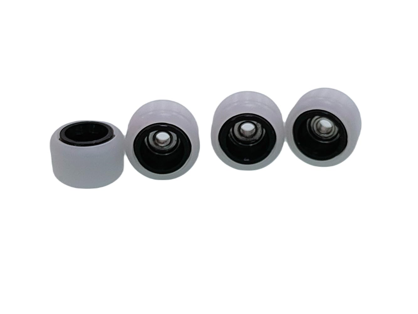 LEEFAI Fingerboard Wheels Hand Embedded Alloy Layer - Hot Finger Skateboard Wheels - Ultra Spin Bearings Wheels - 7.8mmx4.8 mm - White Wheels