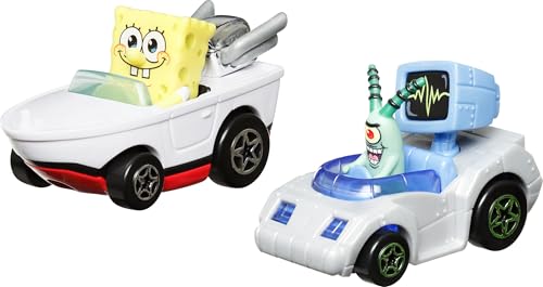Hot Wheels Toy Cars, Set of 2 RacerVerse Die-Cast Vehicles with Character Drivers Optimized for Performance on RacerVerse Track (Styles May Vary)