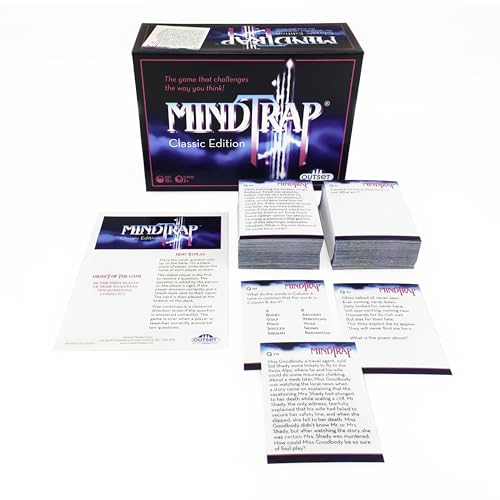 Outset Media MindTrap Classic Edition Game of Puzzles, Mysteries, Conundrums and Trick Questions - Family Game - Lateral Knowledge Developer - Ages 12