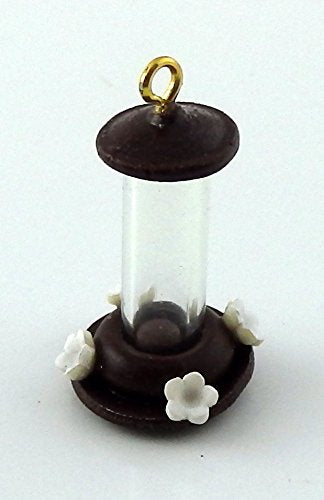 Melody Jane Dolls Houses Humming Bird Feeder Miniature 1:12 Scale Pet Garden Accessory Brown