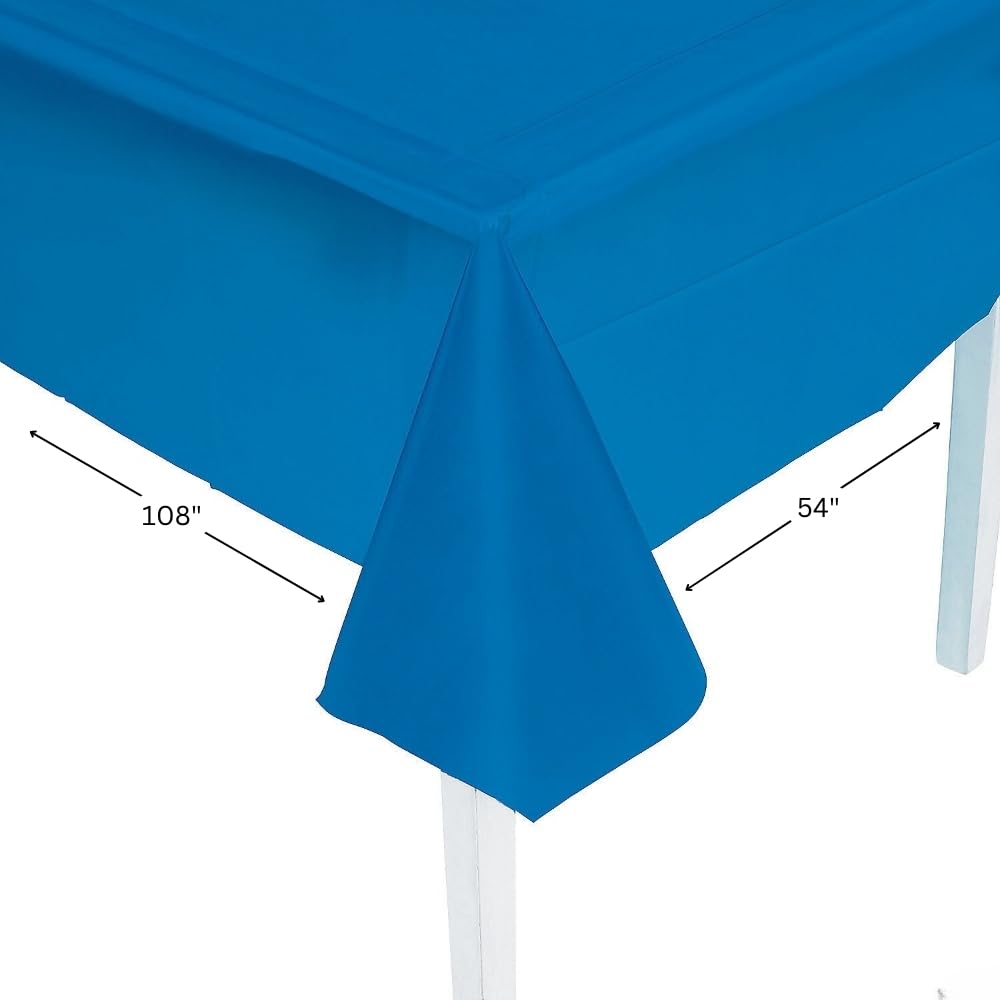 Fun Express Blue Plastic Tablecover, 54"x108", 1 Piece