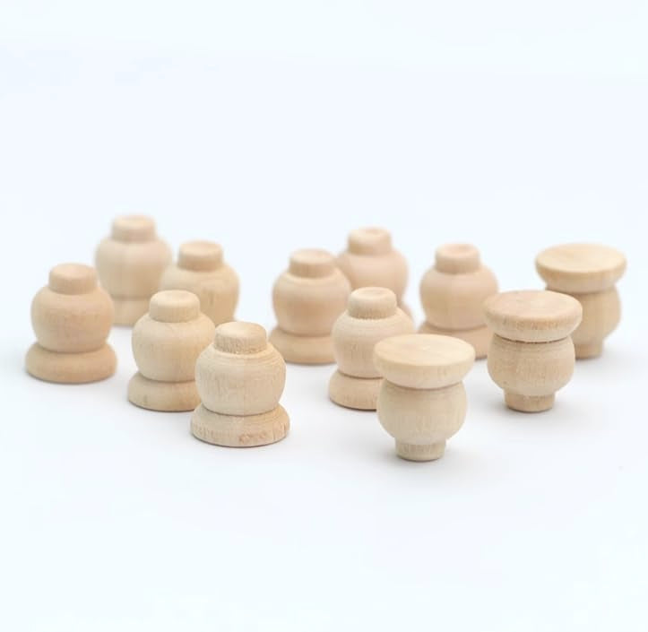 AirAds Dollhouse 1:12 Miniature Furniture Legs Bookcase Hutch Legs Unfinished Wood (Set 4pcs)
