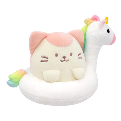 Anirollz Stuffed Animal Plush Toy - 6" Small Floatie Doll |Soft, Squishy, Warm, Cute, Comfort, Safe | Birthday Pillow with Kawaii Kitty Cat on Unicorn