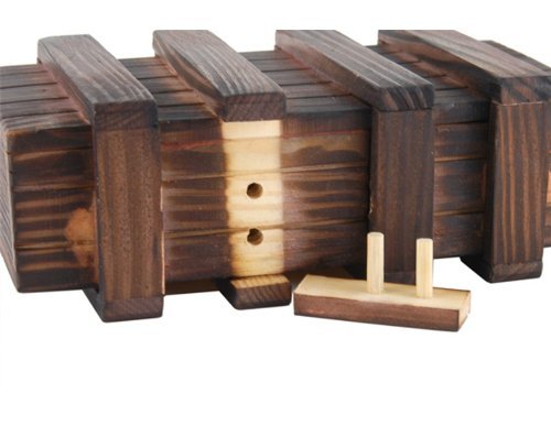 Handmade Classic 3D Brain Teaser Wooden Puzzle Magic Gift Box Game Box with Extra Secure Secret Drawer IQ Toys SHUYUE