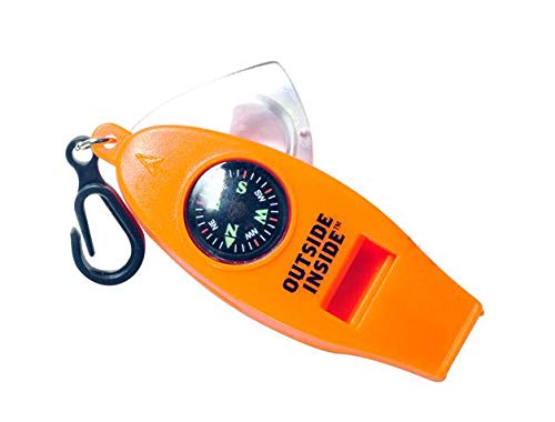 Outside Inside Explorer's Essentials Kit for Outdoor Adventures, Includes Binoculars, Compass, Flashlight and Whistle, Protective Carrying Pouch