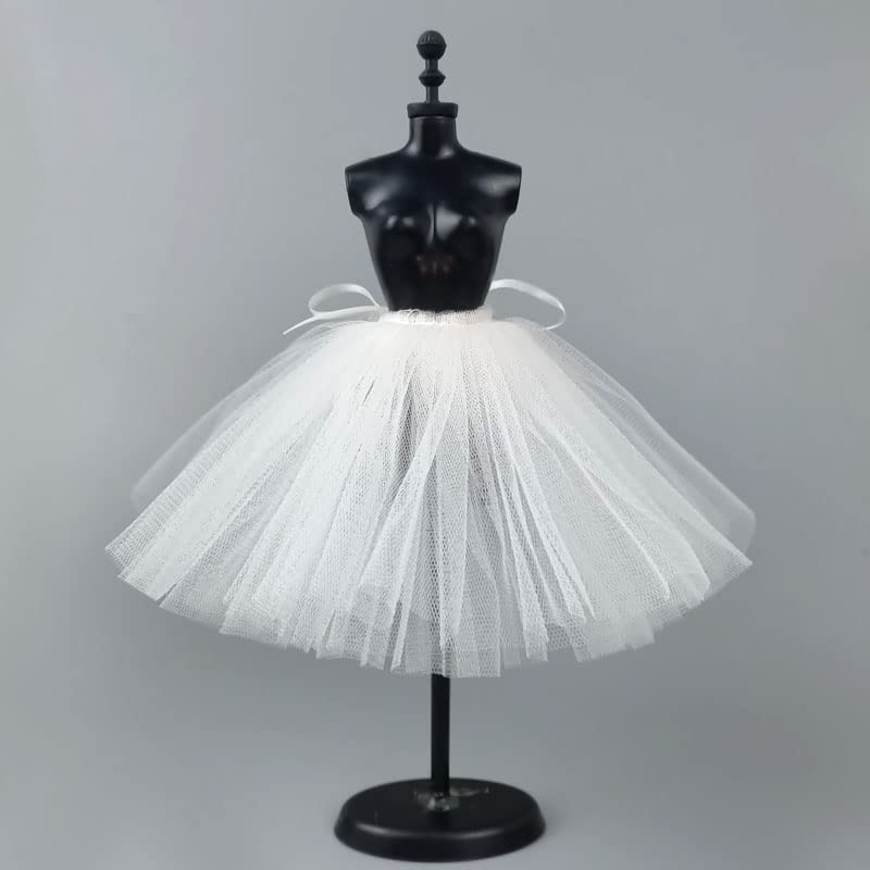 2pcs/lot Fashion Petticoat for 11.5" 1/6 Doll Slip Wedding Dress Underskirt Clothes Outfits 1/6 BJD Dollhouse Accessories (Short, White)