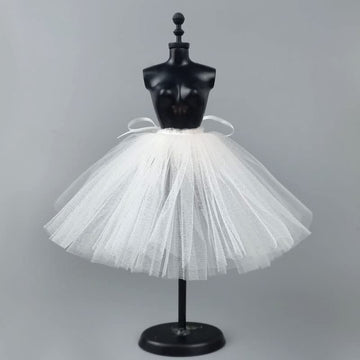 2pcs/lot Fashion Petticoat for 11.5" 1/6 Doll Slip Wedding Dress Underskirt Clothes Outfits 1/6 BJD Dollhouse Accessories (Short, White)