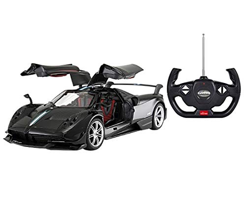 AMPERSAND SHOPS RC Luxury Super Sports Car Pagani Huayra Black Replica 1:14 Scale Full Function Remote Control with Working Headlights and Taillights