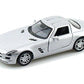 KiNSMART - Mercedes-Benz SLS AMG 1:36 Scale 5" Die Cast Metal Model Toy Car (Silver)