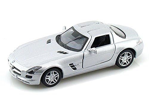 KiNSMART - Mercedes-Benz SLS AMG 1:36 Scale 5" Die Cast Metal Model Toy Car (Silver)