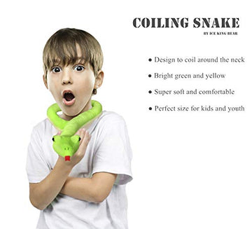 Ice King Bear Lifelike Green Snake Stuffed Animal - Plush Toy (Coiling)
