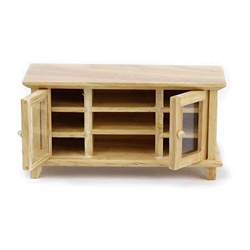 SXFSE Dollhouse TV Cabinet, 1:12 Scale Dollhouse Accessories Miniature Furniture Decor Model Play Toy