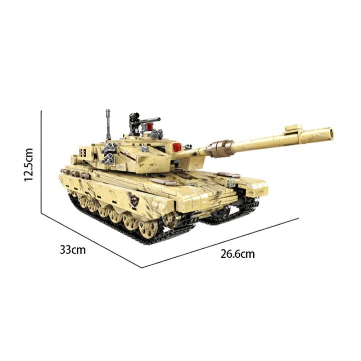 General Jim's Type 99 Main Battle Tank Building Block Alternative Bricks Set, 1,340 Pieces - Realistic Design with Rotating Turret, Moving Cannon,
