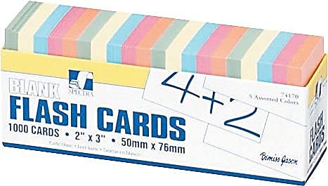 Blank Flash Card Dispenser Box Card Size 2'' x 3'' 1000 cards