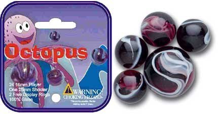 Mega Marbles - OCTOPUS MARBLES NET (1 Shooter Marble, 24 Player Marbles)