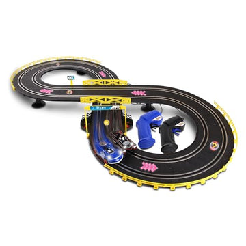 NKOK Sonic and Shadow Race Track Set with Working Lights, Lap Counter, Figure-8 Slot Car Track, Brown Box Packaging