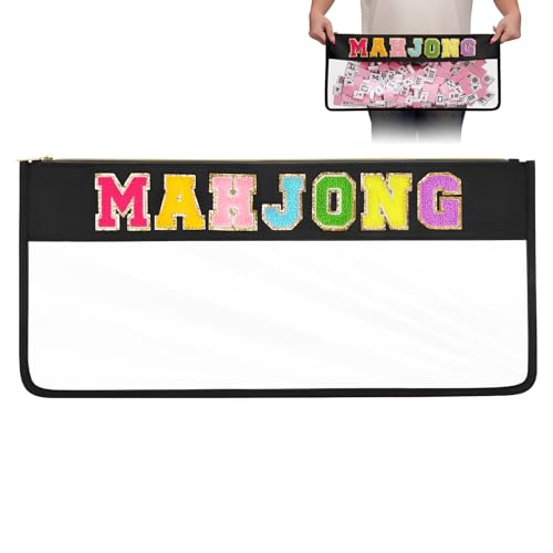 eurovicky Clear American Mahjong Tile Bag, Elegant Black
