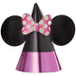 Minnie Mouse Forever Pink & Black Cone Hats - 7.25" x 6.5" (8 Pcs) - Vibrant Foil & Paper Party Accessories for Kids Themed-Parties & Events