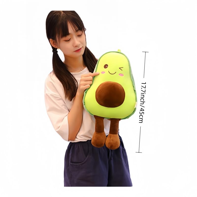 XIZHI 17.7" Novelty Avocado Plush Toys Stuffed Food Plushie Soft Hugging Throw Plush Pillow Toy Gifts for Kids and Birthday Christmas
