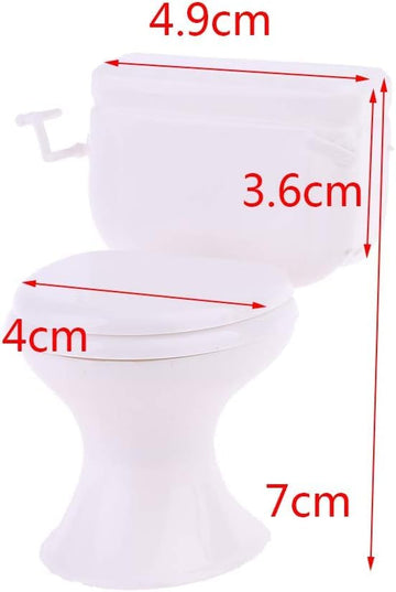 White Toilet Dollhouse Miniature Furniture Vintage Bathroom Model Toilet Pretend Dollhouse Accessories