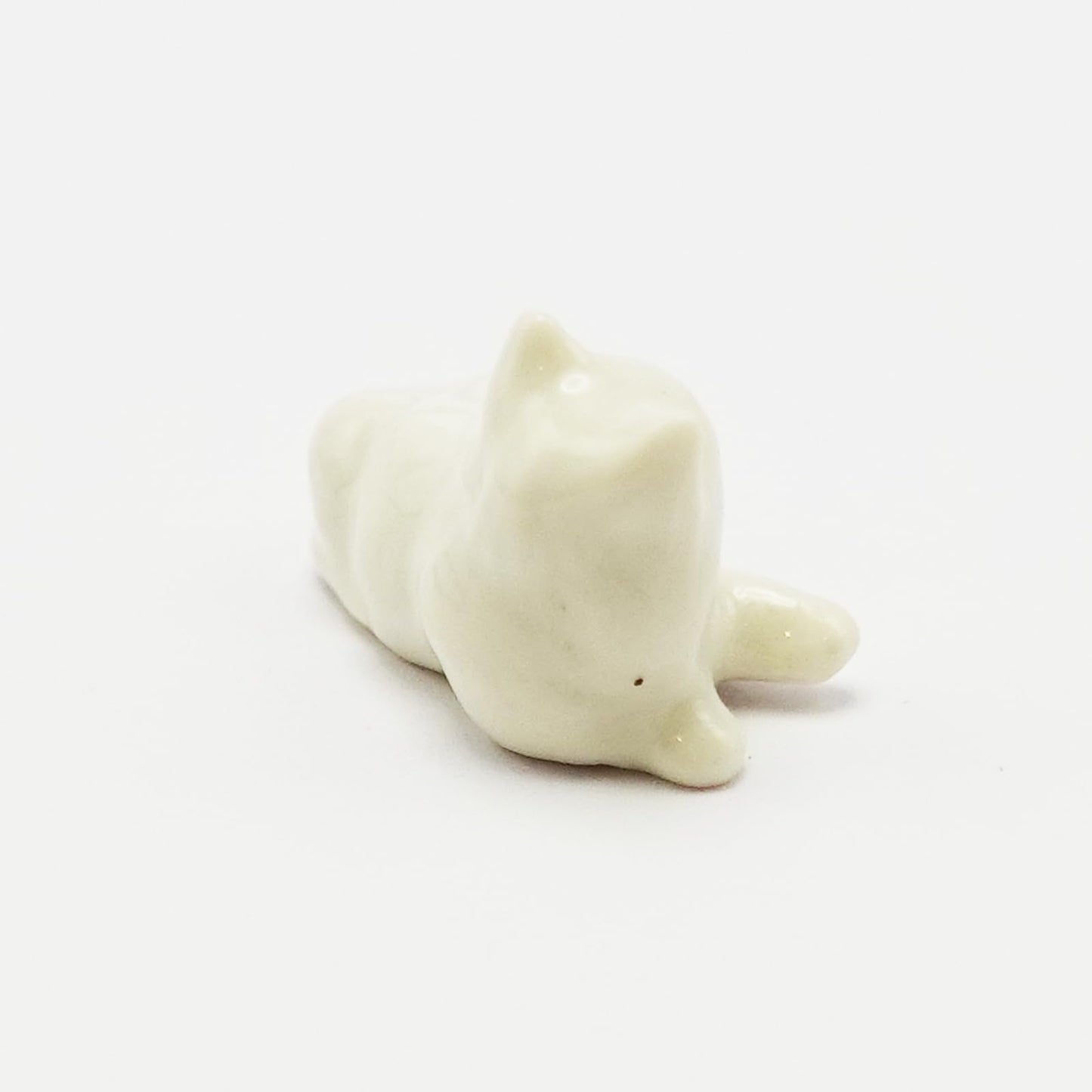 SSJSHOP Kitten Cat Tiny Dollhouse Figurines Hand Painted Ceramic Animals Collectible Gift Home Garden Decor (White)