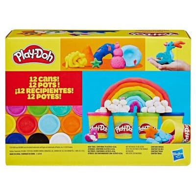 Play-Doh Treats & Favors 12-Pack, Modeling Compound for Kids 2 Years & Up, Party Favors with Stickers, Non-Toxic, 12 Cans Total 12 oz