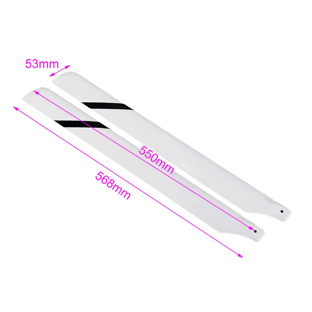 Menolana 550mm Main Blades Replacement Modification Accessories Fan Blade Upgrade Propellers Fiberglass Main Rotor for RC 550 Helicopter