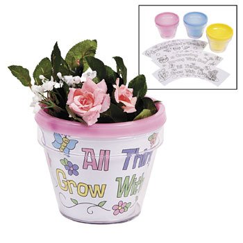 Fun Express Easter Crafts for Kids Religious Flowerpot Kit - Christian Sunday School Crafts for VBS Church Activities | Spring Crafts Bulk 12 Pack |