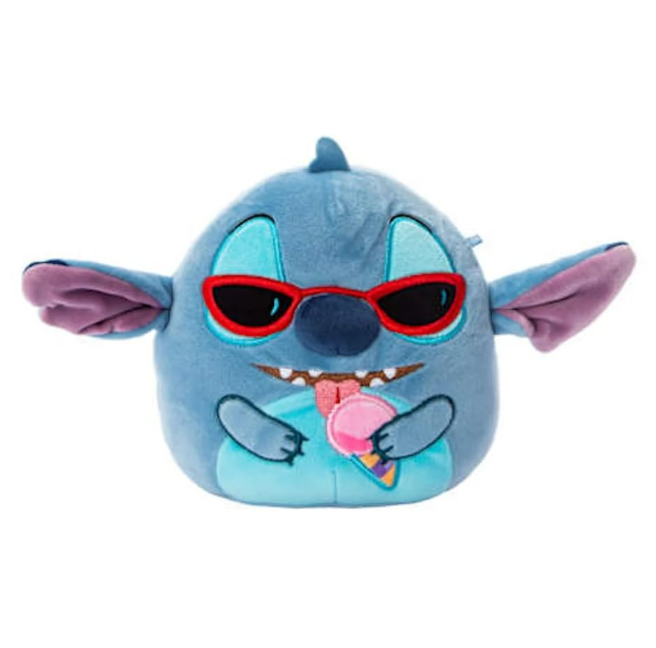 Squishmallows Stitch with Sunglasses and Ice Cream Cone, 6.5 Inch Plush