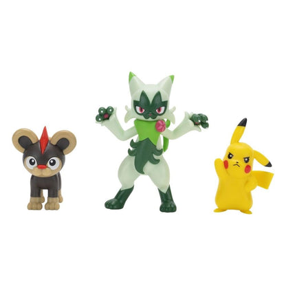 Pokémon Battle Figure 3 Pack - 5cm Figures Litleo, Pikachu, Floragato - Official Pokemon Toy Set for Kids 4+ Years
