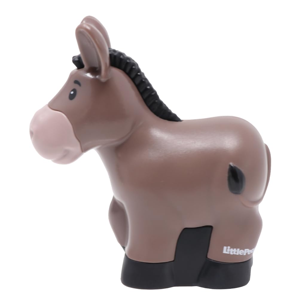 Fisher-Price Replacement Part for Collectible Little People Noah's Ark Zoo Safari Jungle Animals Playset JLV11 - Replacement Dark Gray Donkey Figure