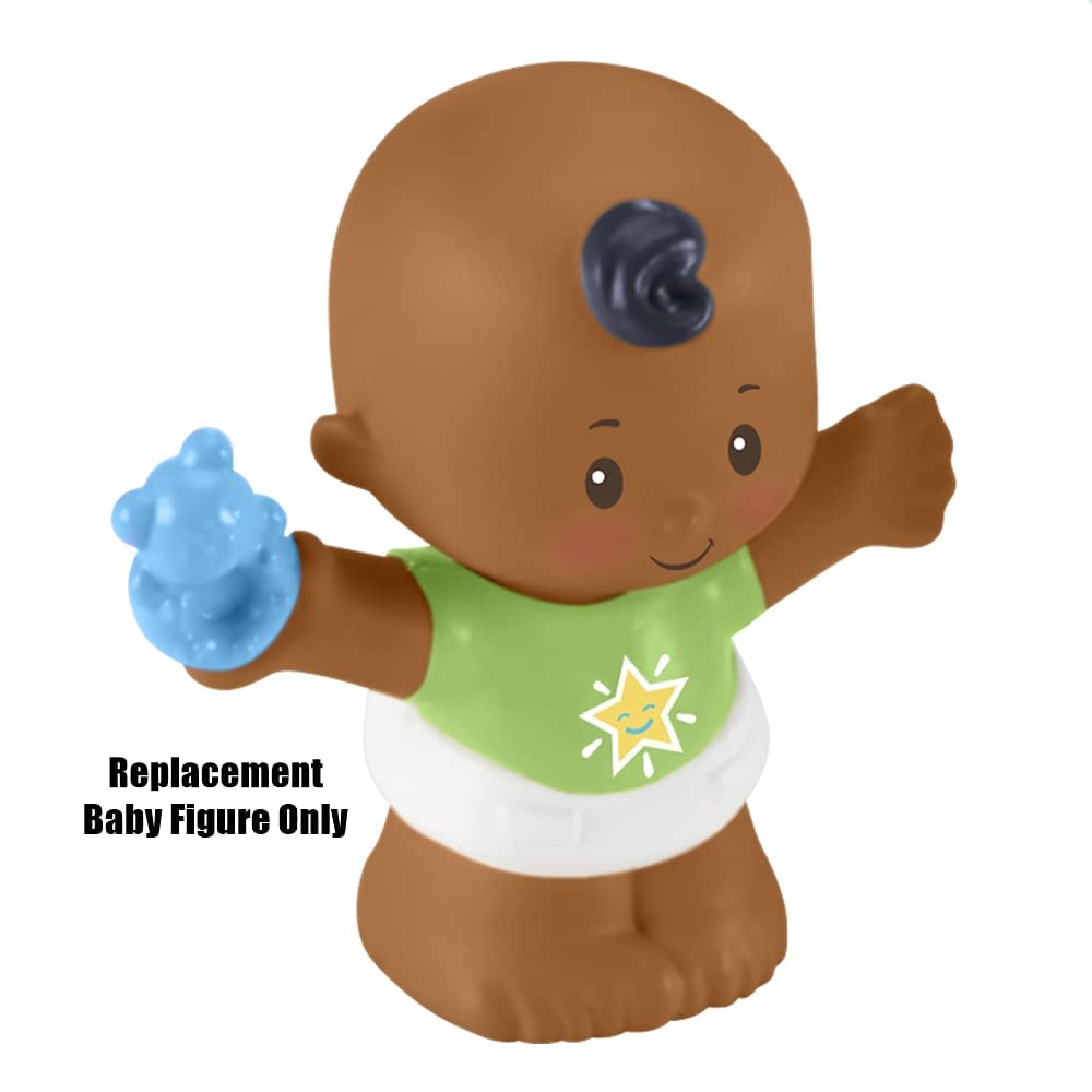 Replacement Figure for Little People African-American Cuddle 'n Play Babies Nursery - GPM35 ~ Replacement Baby ~ Black Hair, Green Star Shirt, Blue