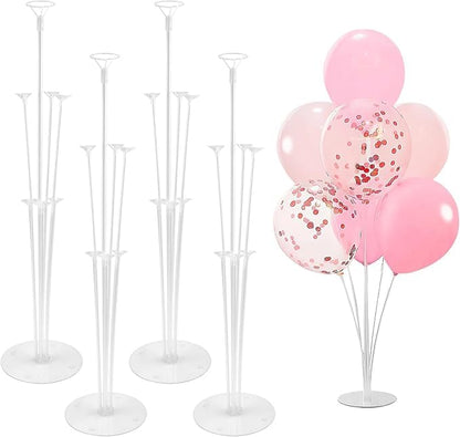 True Deals 24x7 Balloon Stand Kit - 4 Sets with Balloon Sticks, Stands for Table & Floor, Arch with Base for Parties & Decorations (Pack of 3)