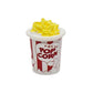 ChangThai Design Tiny Popcorn Bucket - Realistic Mini Handmade Polymer Clay Food Model Replica Red Bucket Miniature Art Decorative Collectible