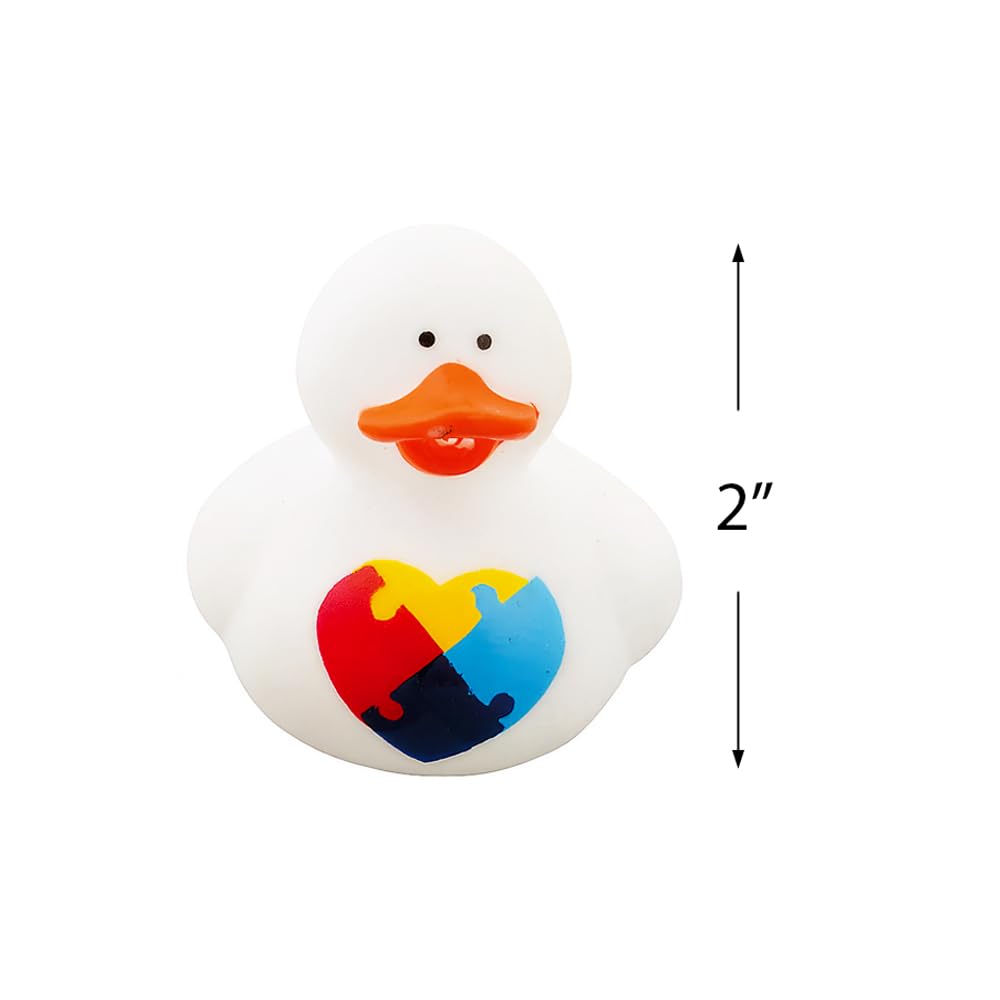 Fun Express - Autism Awareness Rubber Duckies - Toys - Character Toys - Rubber Duckies - 12 Pieces