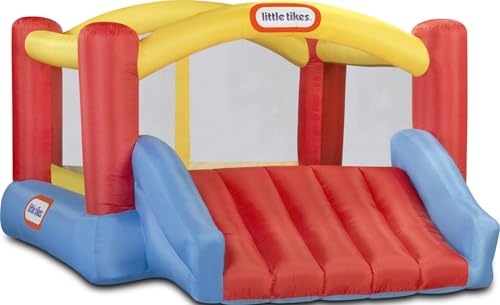 Little Tikes Jump 'n Slide Inflatable Bouncer Includes Heavy Duty Blower With GFCI, Stakes, Repair Patches, And Storage Bag, for Kids Ages 3-8 Years
